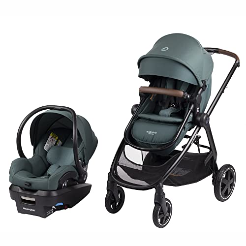 Maxi-Cosi Zelia Max 5-in-1 Modular Travel System, Carraige mode, Reversible toddler seat, Use from birth, Mico infant car seat (included), Polished Pebble