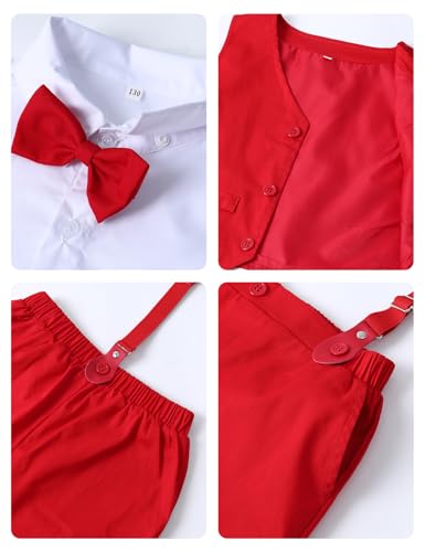 A&J DESIGN Toddler Suits for Boys Wedding Outfit GentlemanFormal Suspender Dress Set, 18 Months-6 Years