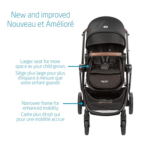 Maxi-Cosi Zelia Max 5-in-1 Modular Travel System, Carraige mode, Reversible toddler seat, Use from birth, Mico infant car seat (included), Polished Pebble