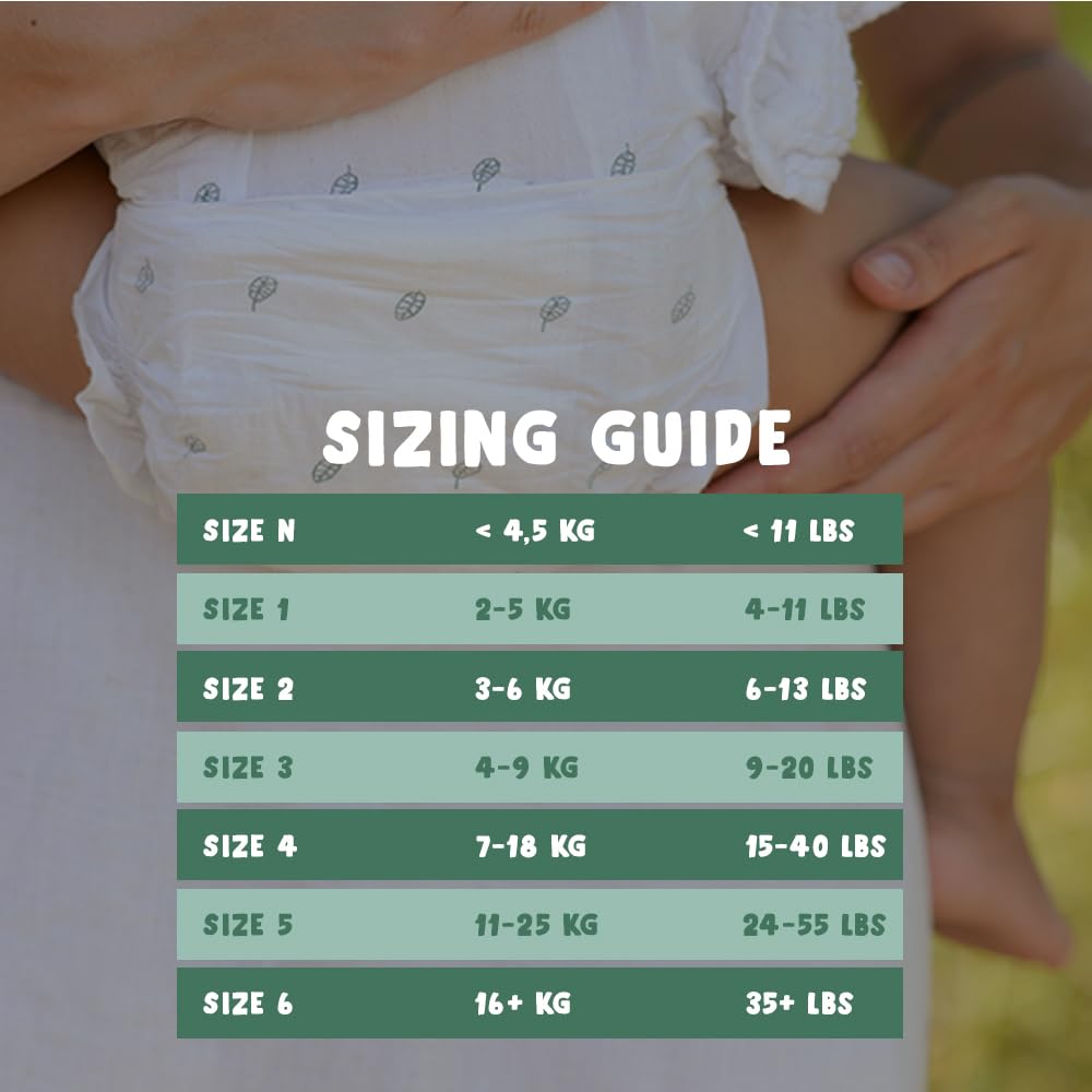 Eco by Naty Couches écologiques pour bébé nouveau-né – Matériaux 100 % végétaux sur la peau, extra doux, pour peau sensible et super absorbantes (taille N, 100 pièces)