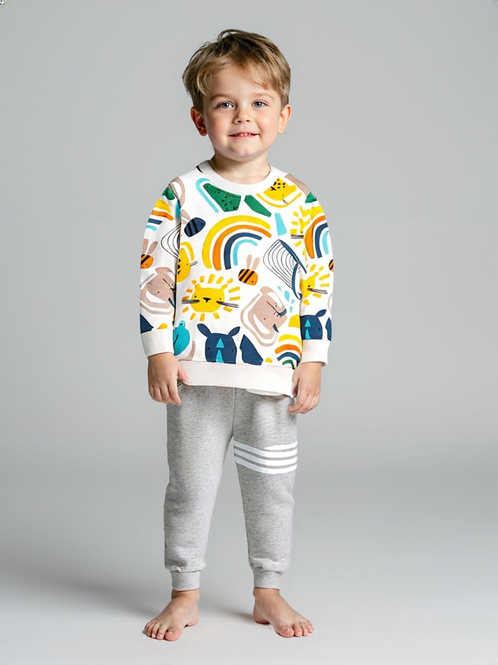 Winzik Toddler Christmas Sweatshirt Baby Boys Girls Halloween Crewneck Pullover Long Sleeve Valentine’s Day Sweatshirts