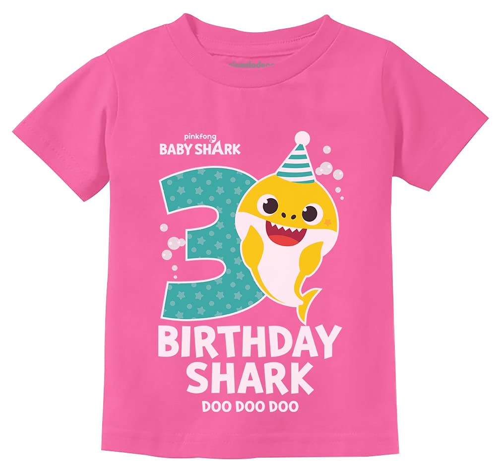 Tstars 3rd Birthday Baby Shark Doo Doo Shirt Boy Girl Gifts 3 Years Old Bday Sharks Theme Party Toddler Kids T-Shirt