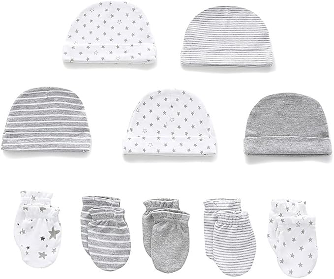 Ruliby New Born Clothes Cotton Baby Bodysuit Soft Romper and Accessories Layette Set 0-6 Months, 23-pack