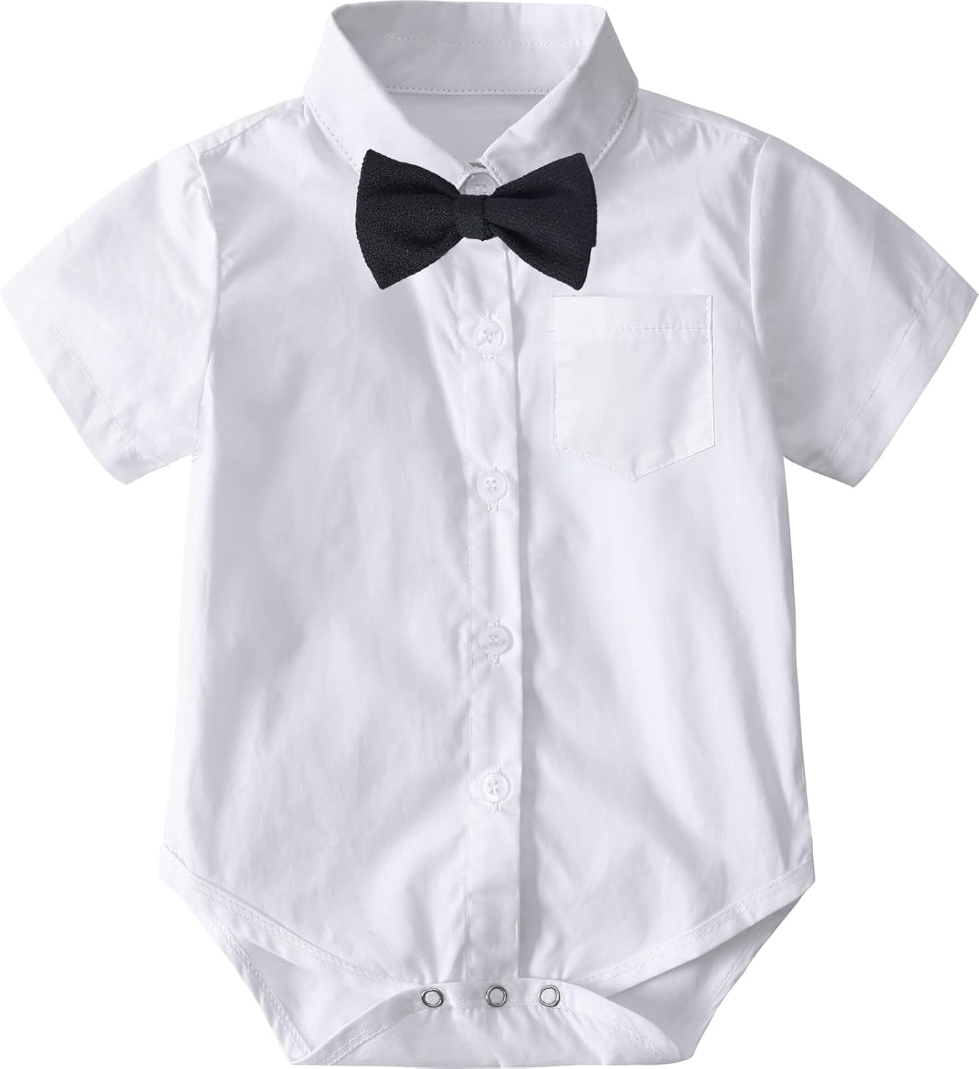 A&J DESIGN Baby Dress Shirts Infant Bodysuit Gentleman Formal Wedding Long Sleeve Rompers, 3-18 Months