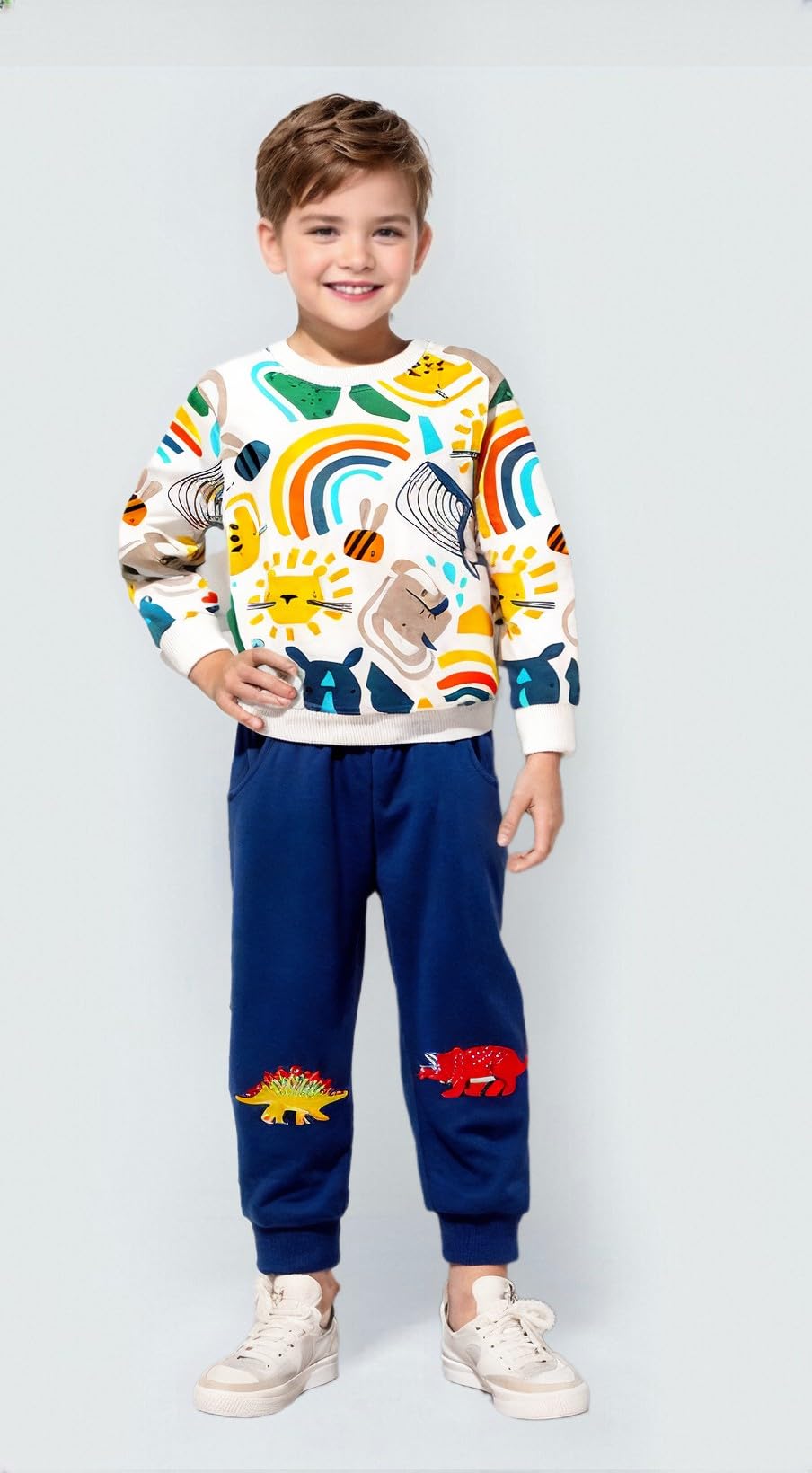 Winzik Toddler Christmas Sweatshirt Baby Boys Girls Halloween Crewneck Pullover Long Sleeve Valentine’s Day Sweatshirts