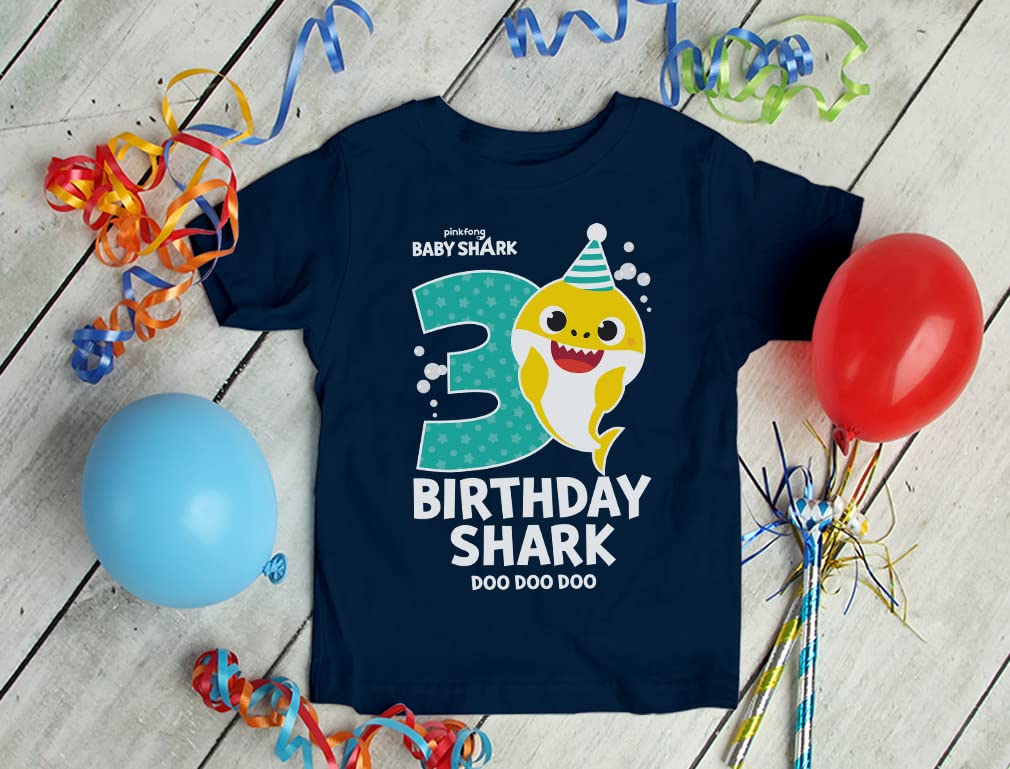 Tstars 3rd Birthday Baby Shark Doo Doo Shirt Boy Girl Gifts 3 Years Old Bday Sharks Theme Party Toddler Kids T-Shirt