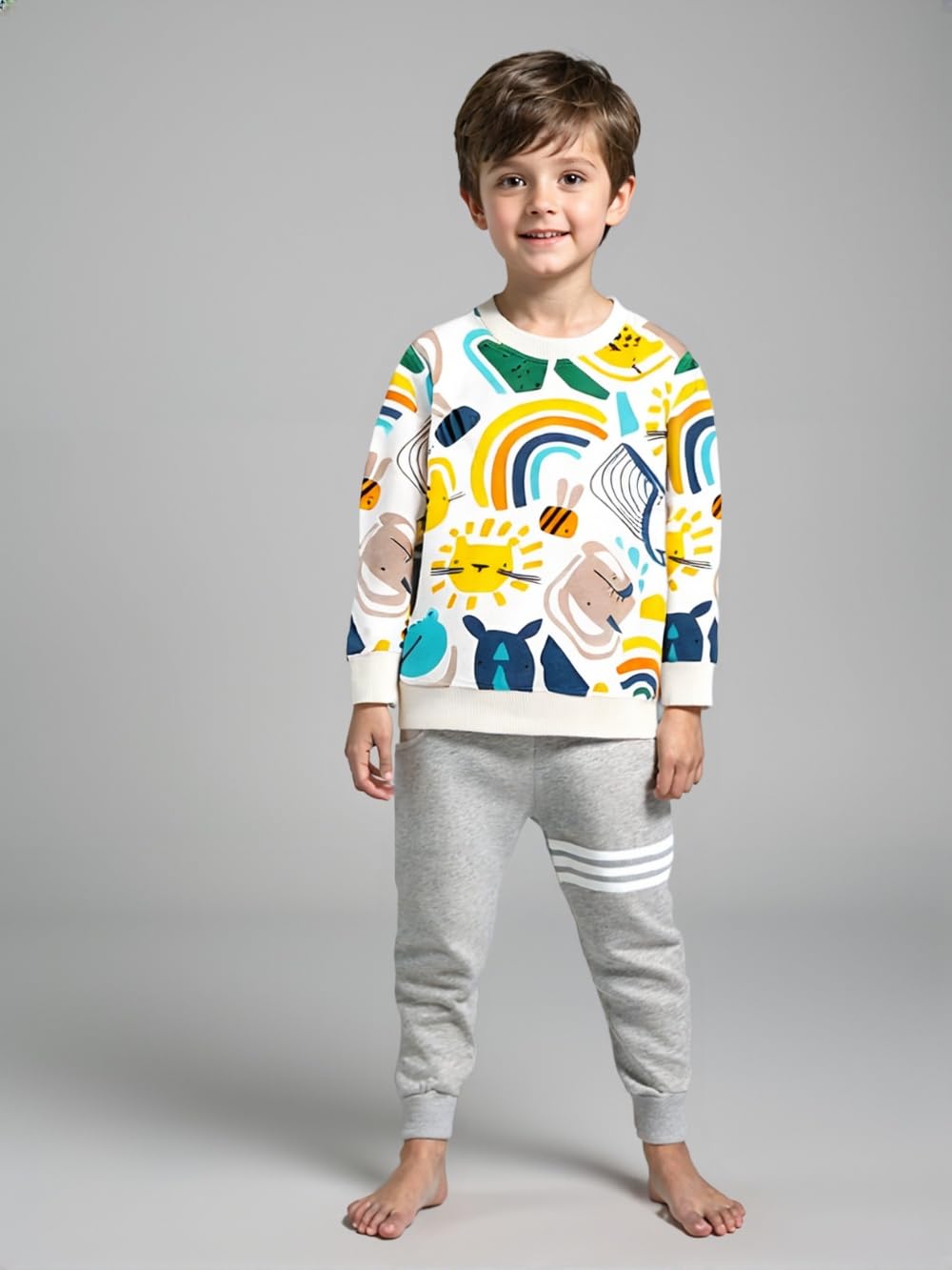 Winzik Toddler Christmas Sweatshirt Baby Boys Girls Halloween Crewneck Pullover Long Sleeve Valentine’s Day Sweatshirts
