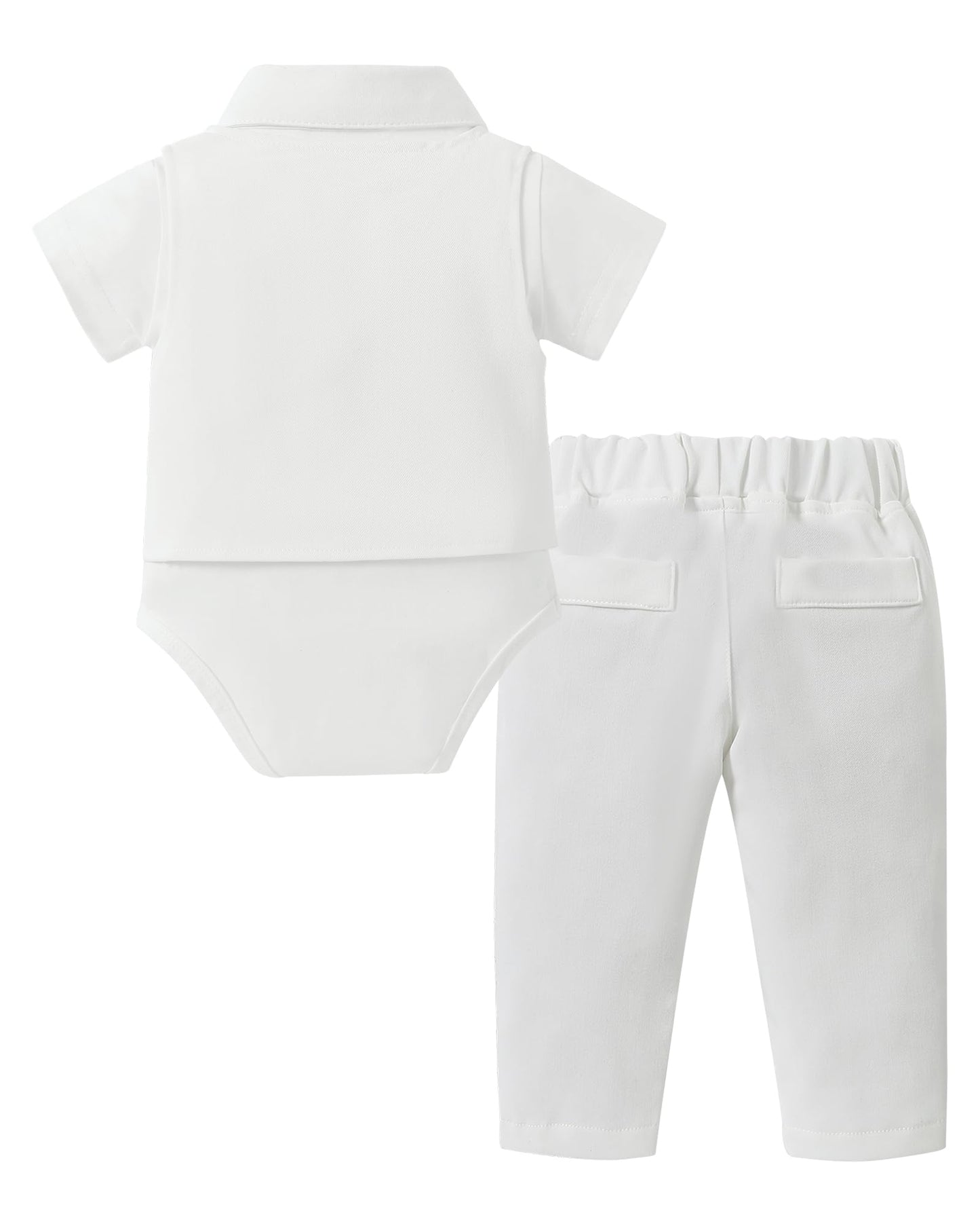 YALLET Baby Boy Clothes Suit 0-18 Months Infant Boy Gentleman Outfits, Dress Shirt+Bowtie+Vest+Pants Set Wedding Party Suits