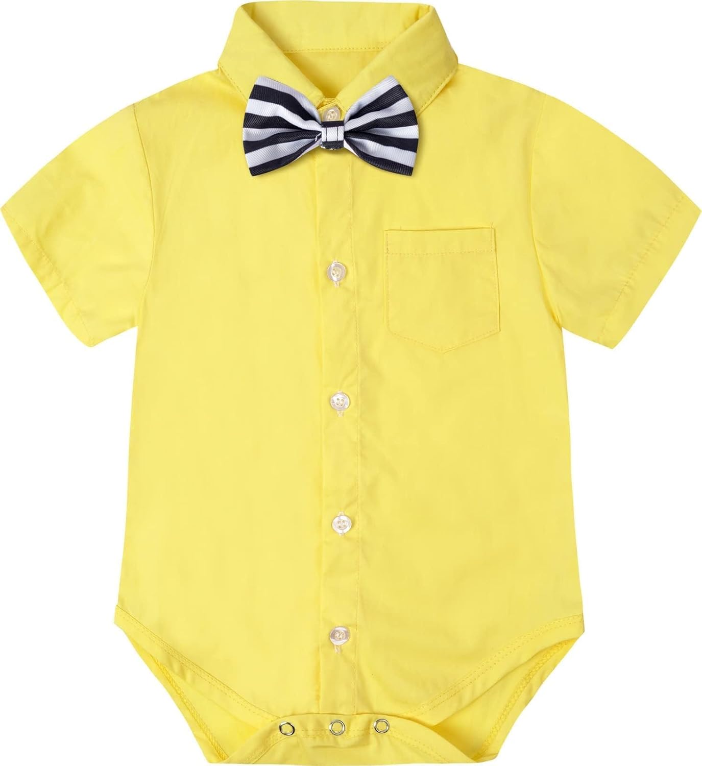 A&J DESIGN Baby Dress Shirts Infant Bodysuit Gentleman Formal Wedding Long Sleeve Rompers, 3-18 Months