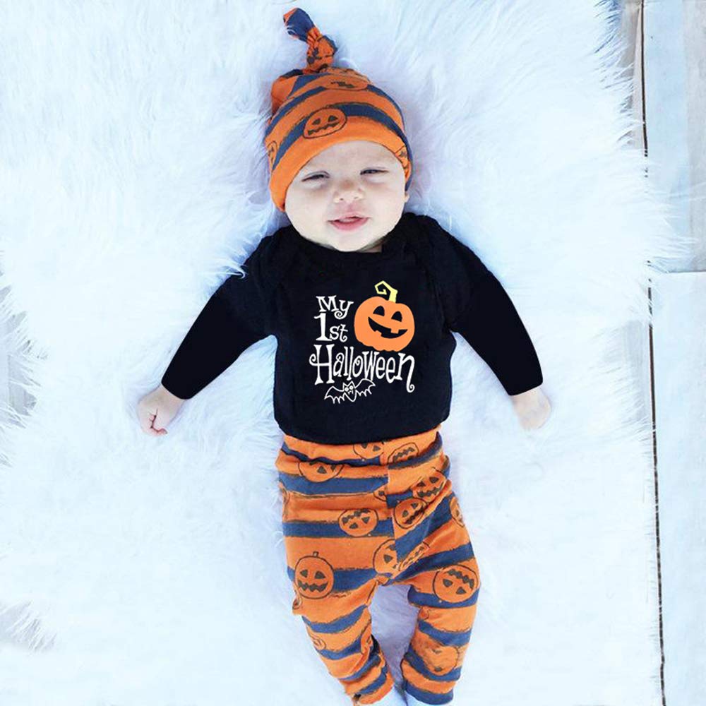 Newborn Baby Girls Clothes First Thanksgiving Outfit Letters Print Bodysuit Pants Hat Headband 4Pcs Clothing Sets