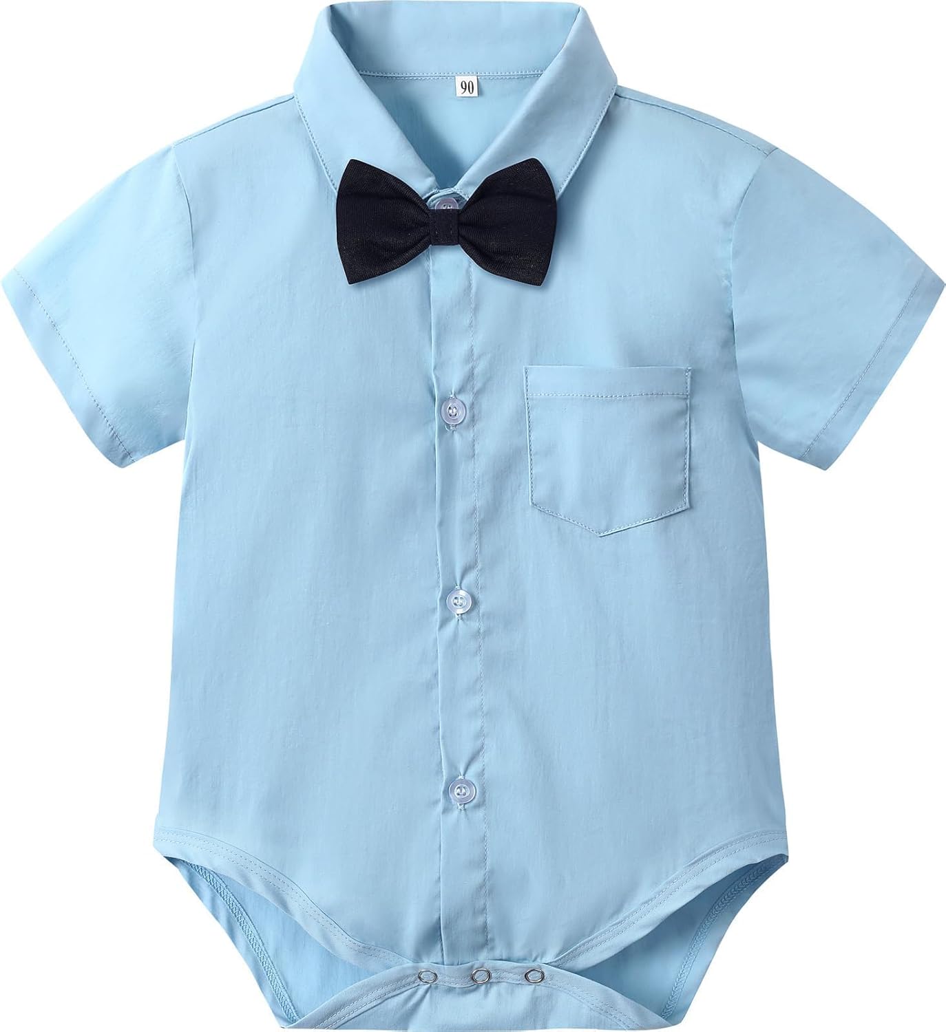 A&J DESIGN Baby Dress Shirts Infant Bodysuit Gentleman Formal Wedding Long Sleeve Rompers, 3-18 Months