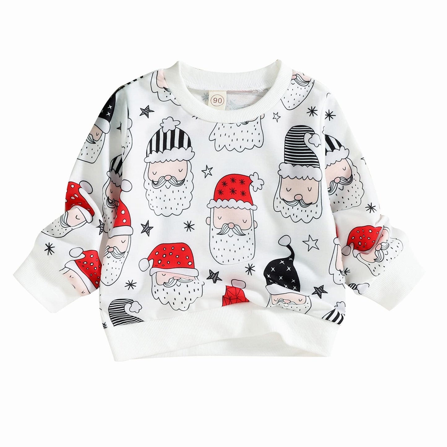 Winzik Toddler Christmas Sweatshirt Baby Boys Girls Halloween Crewneck Pullover Long Sleeve Valentine’s Day Sweatshirts