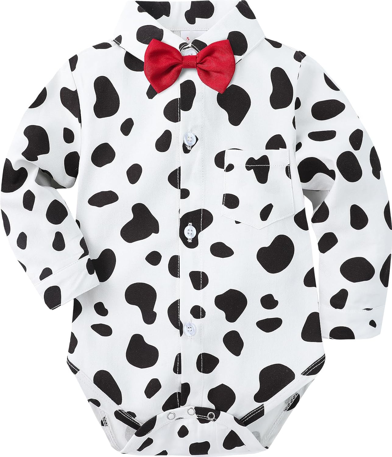 A&J DESIGN Baby Dress Shirts Infant Bodysuit Gentleman Formal Wedding Long Sleeve Rompers, 3-18 Months