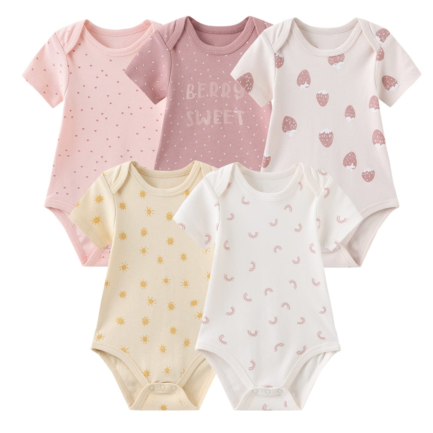 Ruliby New Born Clothes Cotton Baby Bodysuit Soft Romper and Accessories Layette Set 0-6 Months, 23-pack