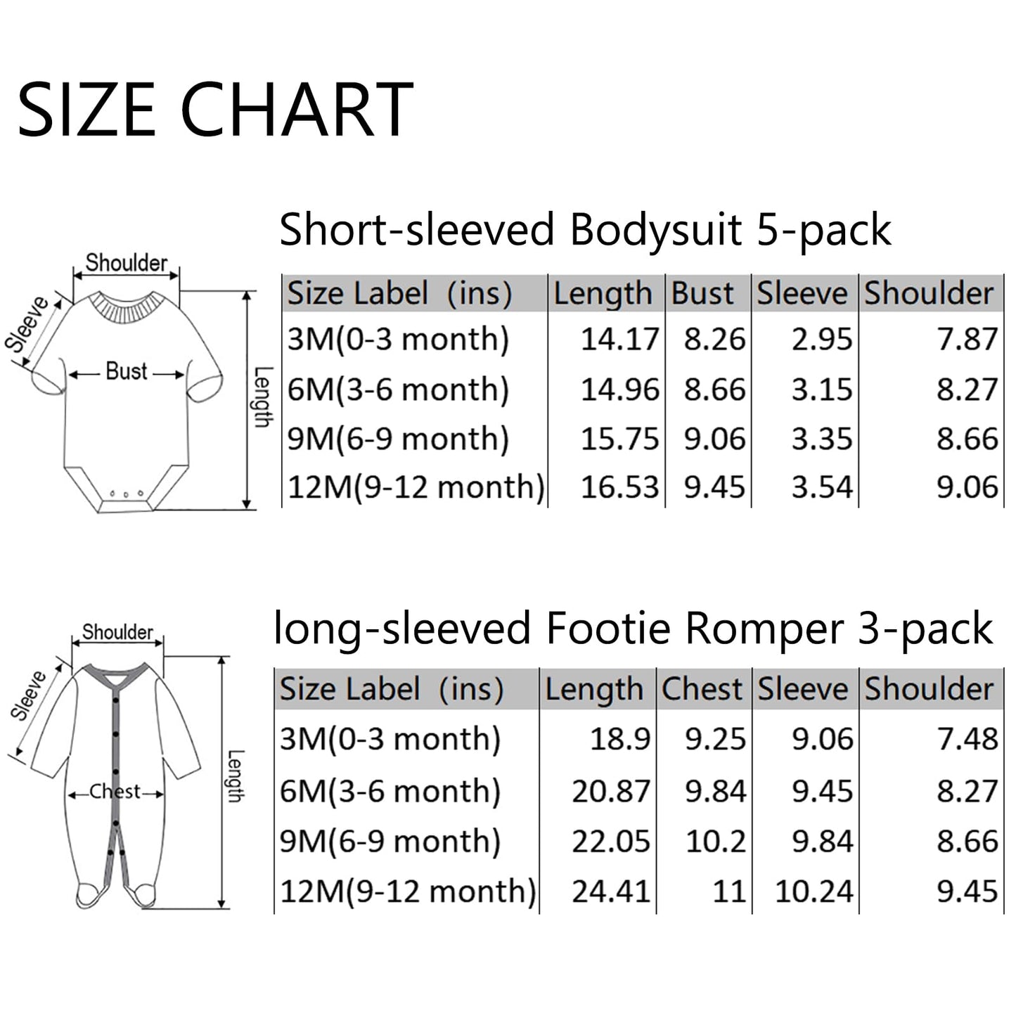Ruliby New Born Clothes Cotton Baby Bodysuit Soft Romper and Accessories Layette Set 0-6 Months, 23-pack
