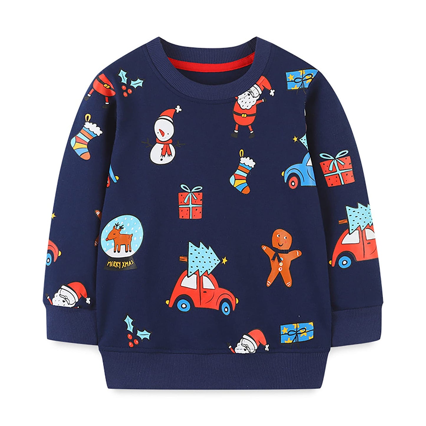 Winzik Toddler Christmas Sweatshirt Baby Boys Girls Halloween Crewneck Pullover Long Sleeve Valentine’s Day Sweatshirts