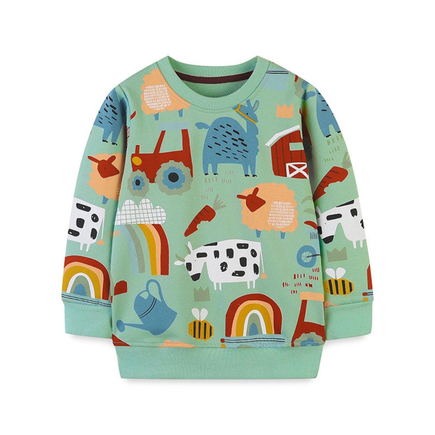 Winzik Toddler Christmas Sweatshirt Baby Boys Girls Halloween Crewneck Pullover Long Sleeve Valentine’s Day Sweatshirts