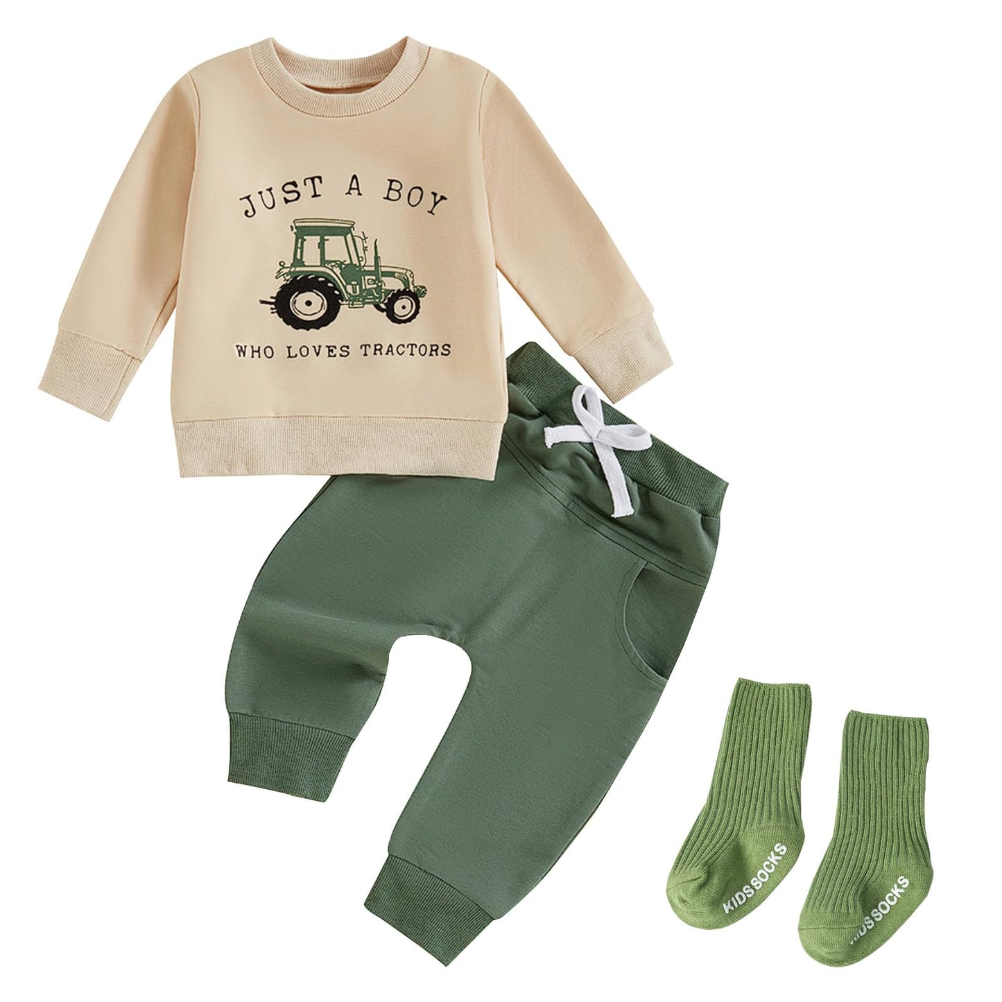 Ouliycoqi 3Pcs Toddler Big Brother Lilttle Bro Baby Long Sleeve Contrast Color Pants Sweatshirt Socks Fall Winter Sets