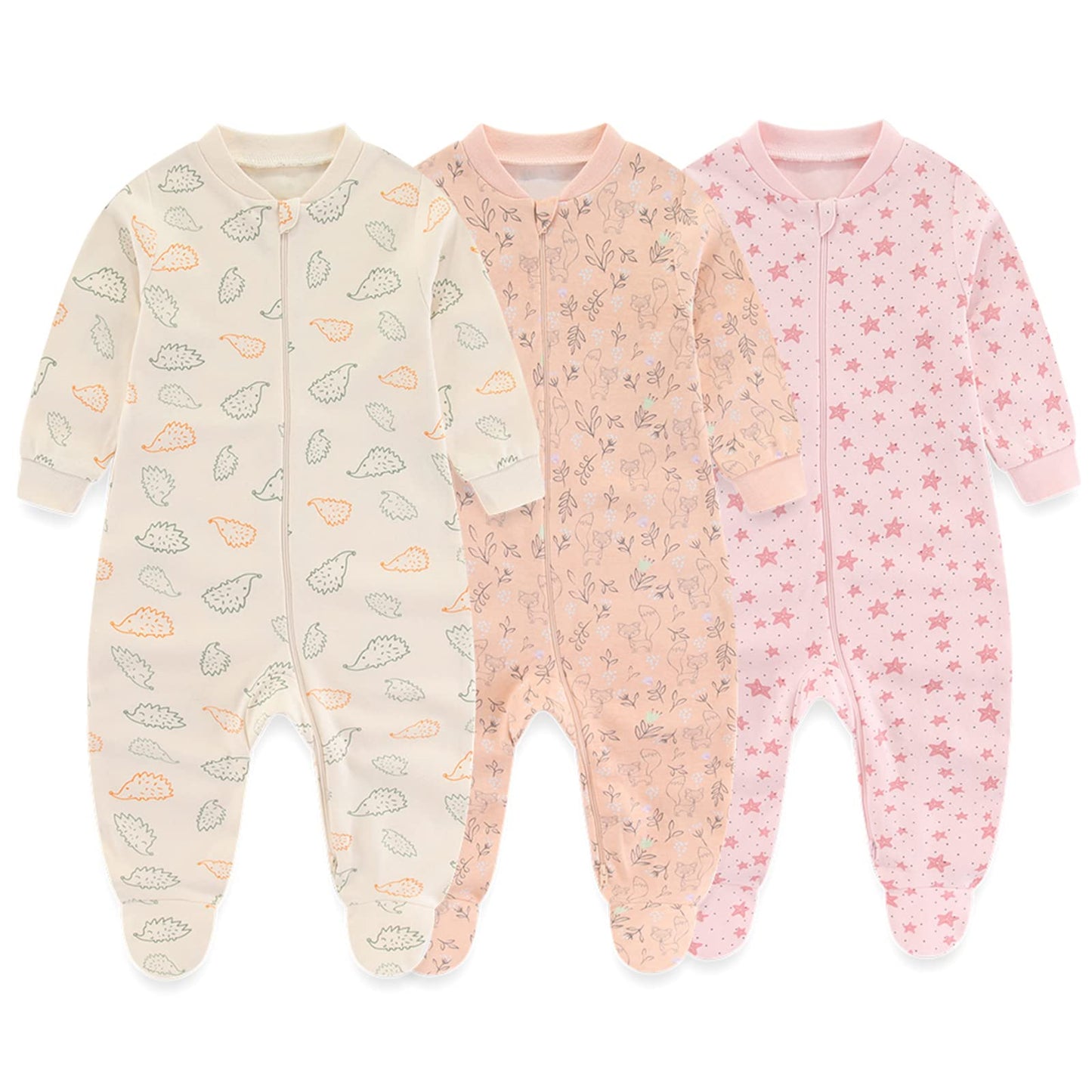 Ruliby New Born Clothes Cotton Baby Bodysuit Soft Romper and Accessories Layette Set 0-6 Months, 23-pack