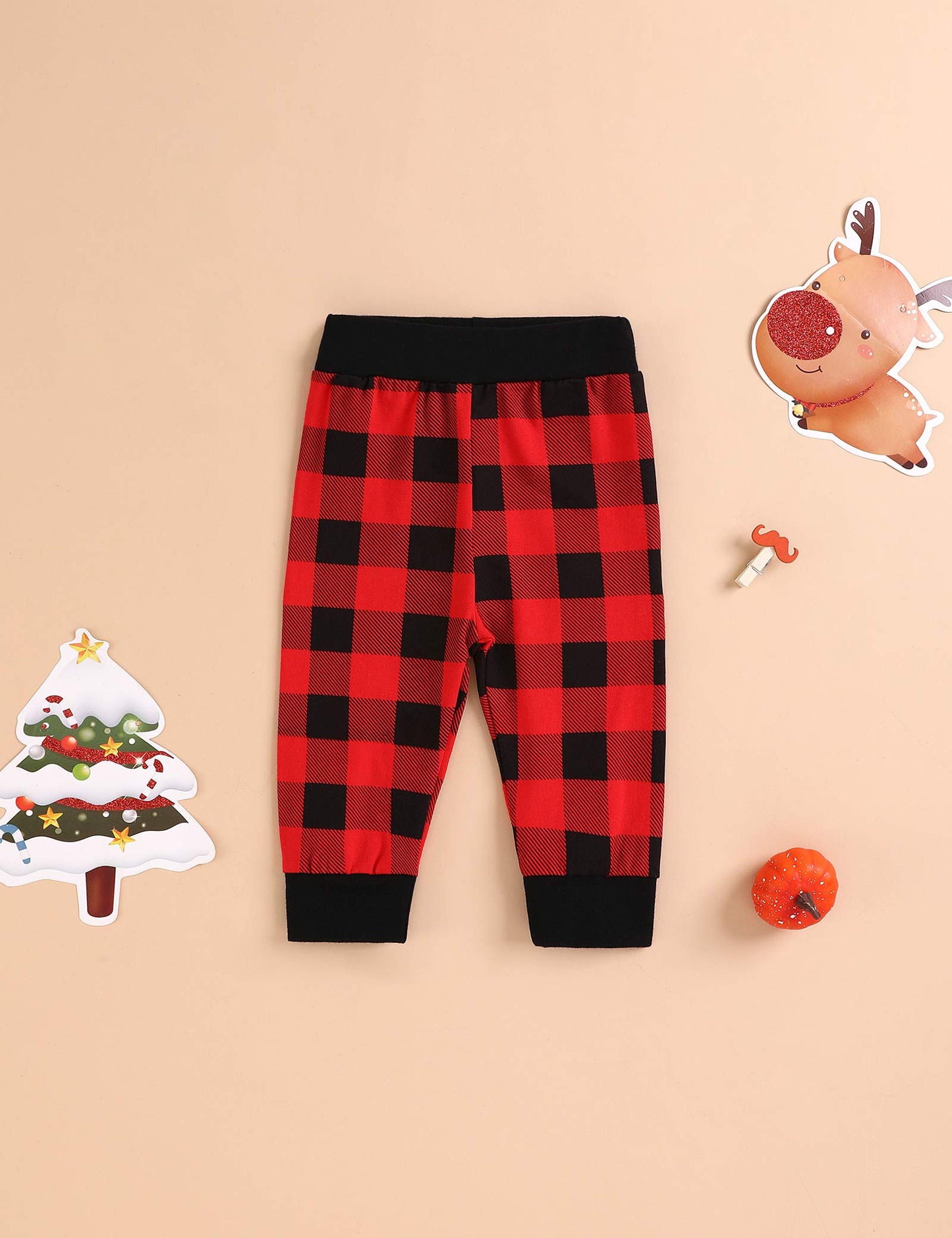 My First Christmas Newborn Girl Boy Xmas Outfits Bow Bodysuit Pants Plaid Hat Infant Christmas Clothes Set
