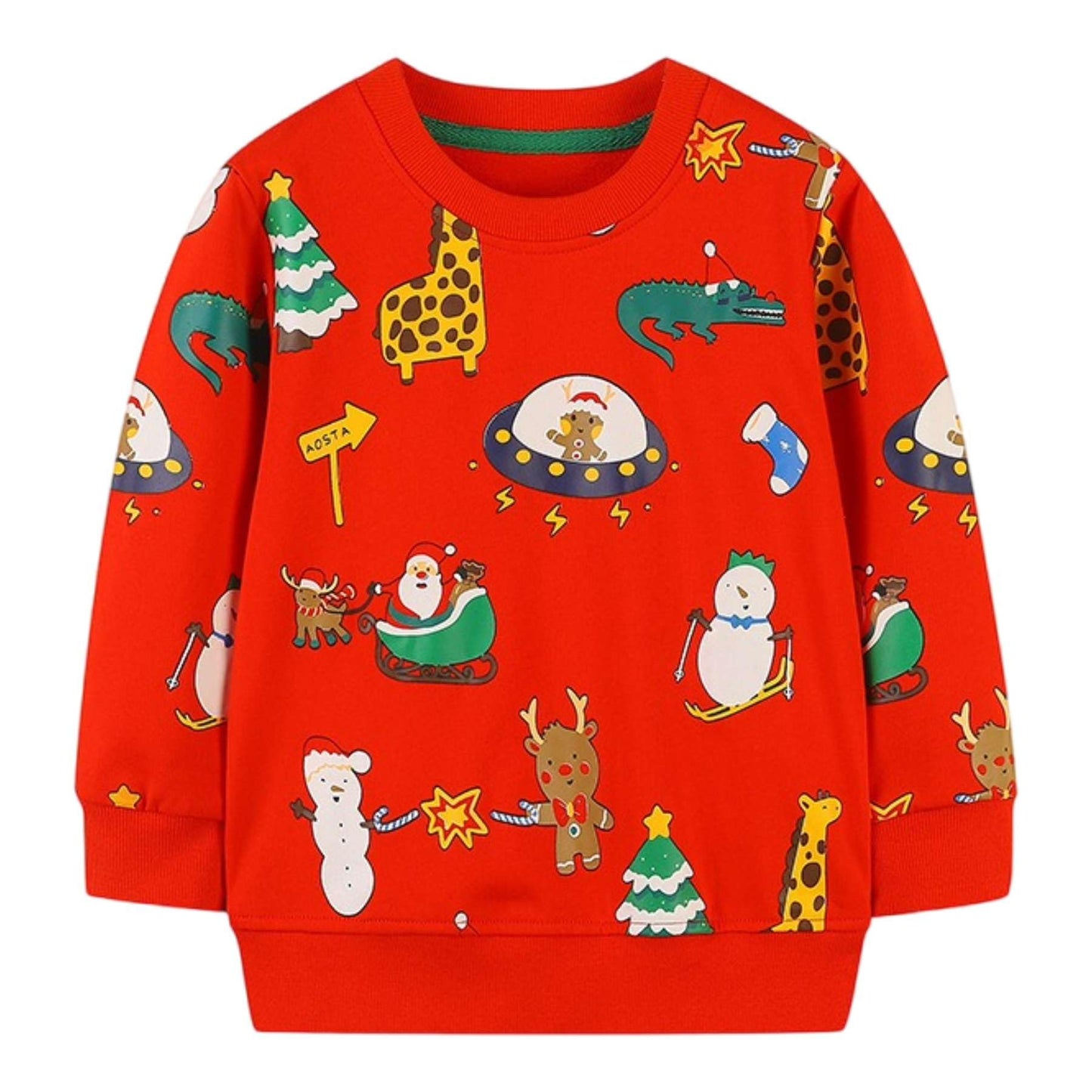 Winzik Toddler Christmas Sweatshirt Baby Boys Girls Halloween Crewneck Pullover Long Sleeve Valentine’s Day Sweatshirts
