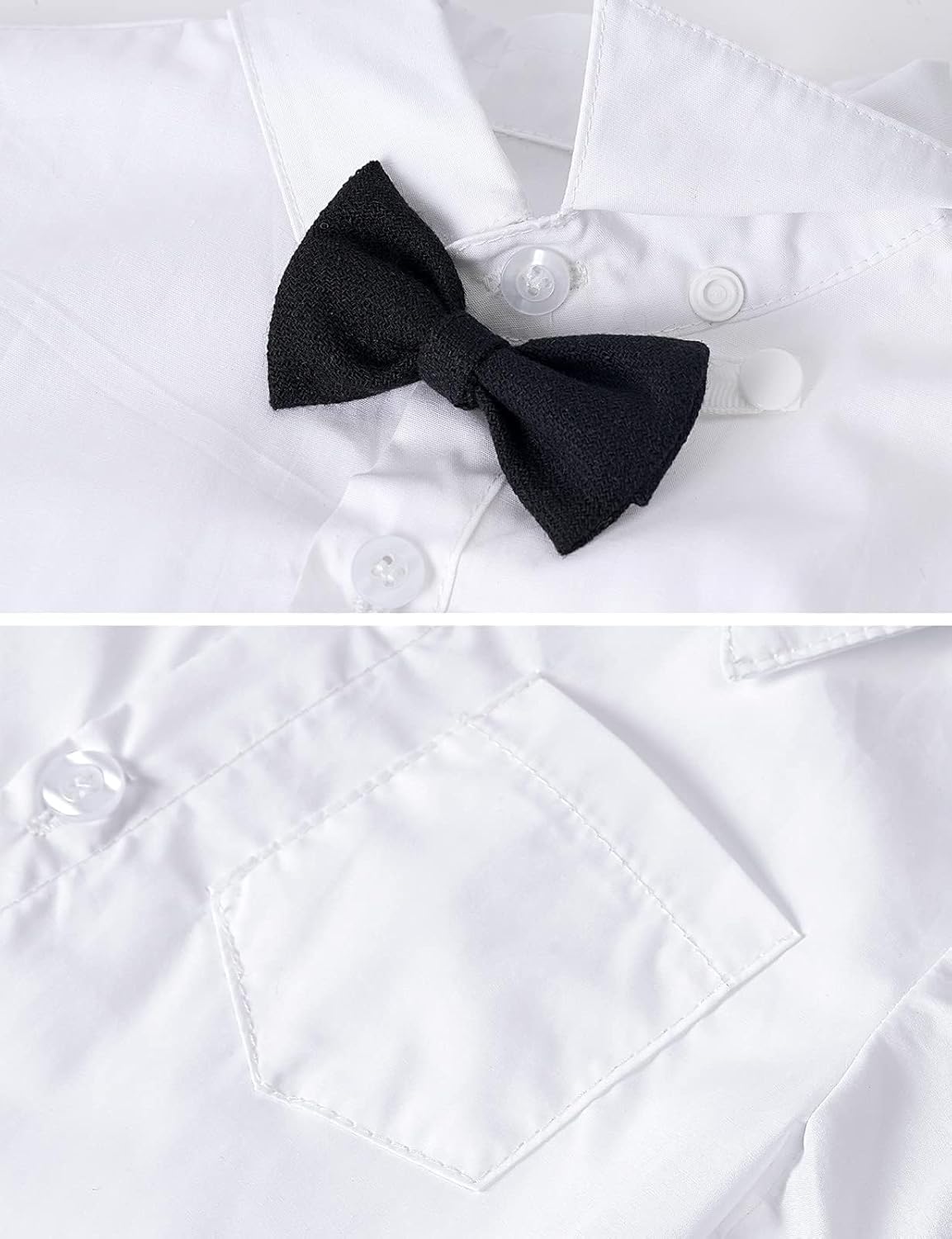 A&J DESIGN Baby Dress Shirts Infant Bodysuit Gentleman Formal Wedding Long Sleeve Rompers, 3-18 Months