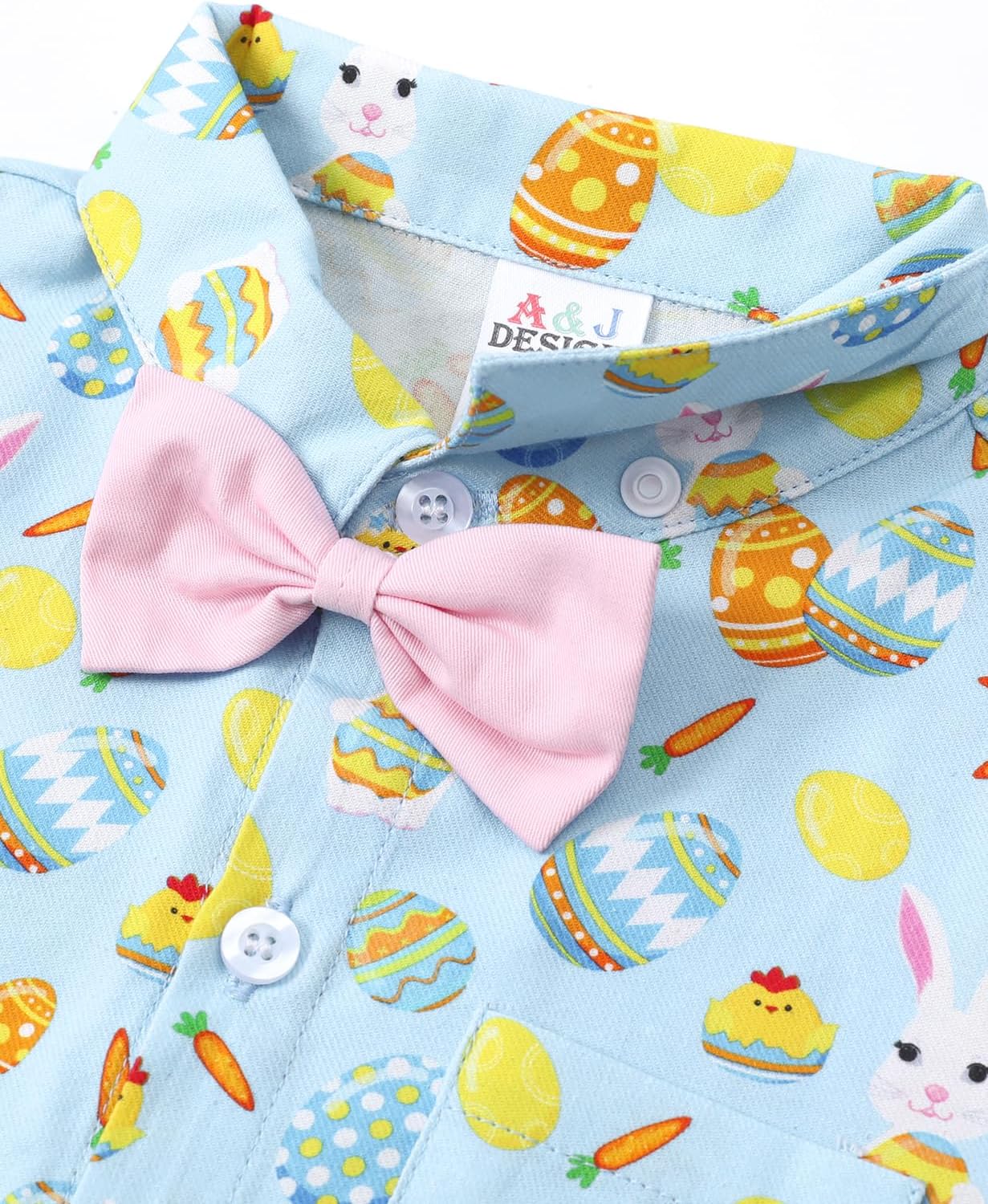 A&J DESIGN Baby Dress Shirts Infant Bodysuit Gentleman Formal Wedding Long Sleeve Rompers, 3-18 Months