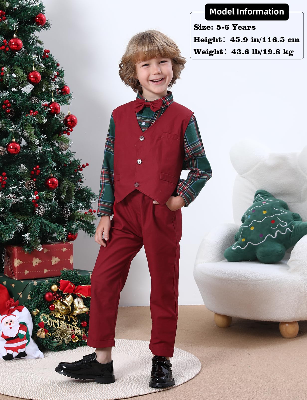 A&J DESIGN Toddler Suits for Boys Wedding Outfit GentlemanFormal Suspender Dress Set, 18 Months-6 Years