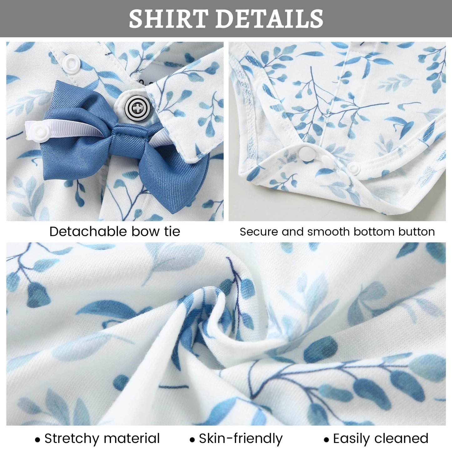SANMIO Baby Boy Clothes Suits Infant Gentleman Outfit Collared Dress Shirt+Vest+Tie+Corsage+Pants 5Pcs Baby Suit Sets