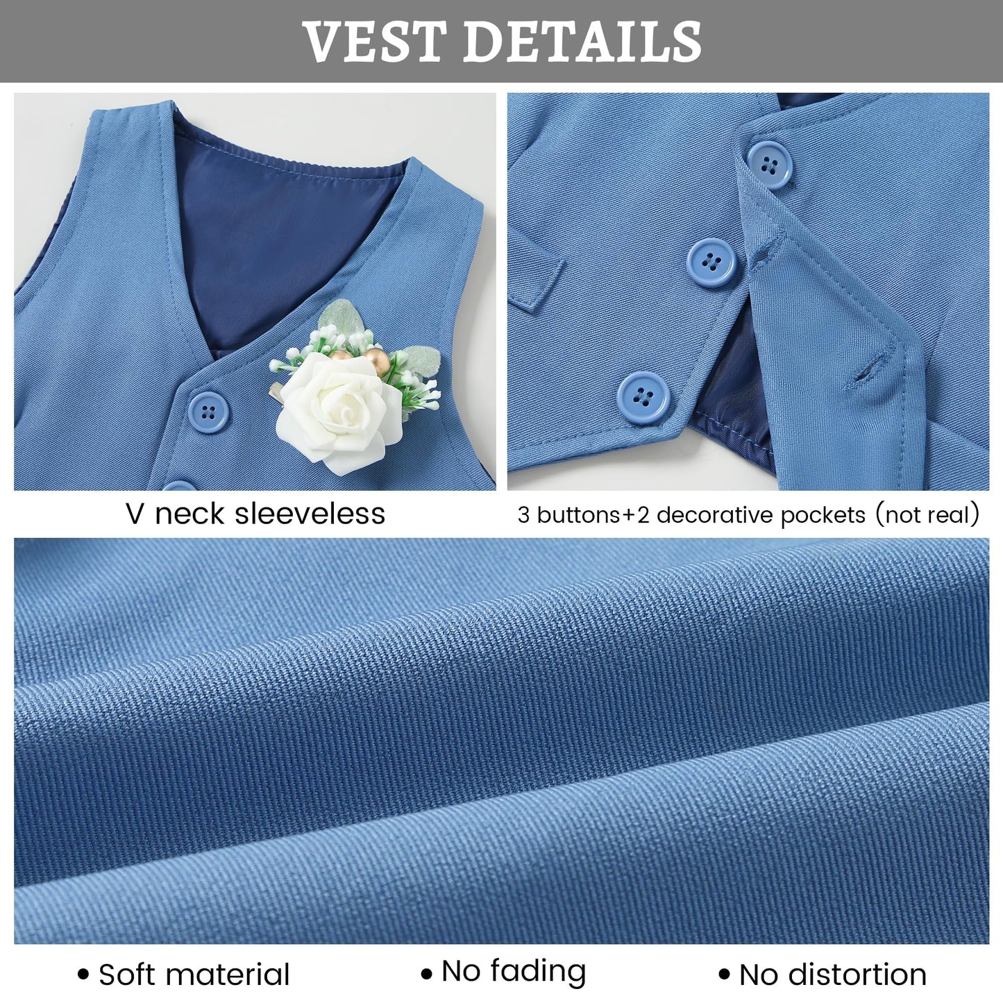 SANMIO Baby Boy Clothes Suits Infant Gentleman Outfit Collared Dress Shirt+Vest+Tie+Corsage+Pants 5Pcs Baby Suit Sets
