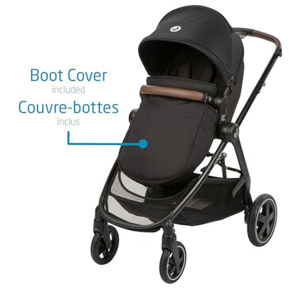 Maxi-Cosi Zelia Max 5-in-1 Modular Travel System, Carraige mode, Reversible toddler seat, Use from birth, Mico infant car seat (included), Polished Pebble