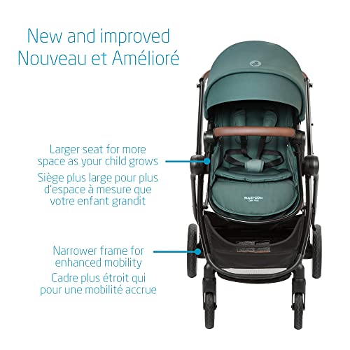Maxi-Cosi Zelia Max 5-in-1 Modular Travel System, Carraige mode, Reversible toddler seat, Use from birth, Mico infant car seat (included), Polished Pebble