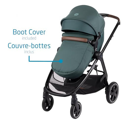 Maxi-Cosi Zelia Max 5-in-1 Modular Travel System, Carraige mode, Reversible toddler seat, Use from birth, Mico infant car seat (included), Polished Pebble