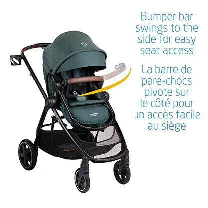 Maxi-Cosi Zelia Max 5-in-1 Modular Travel System, Carraige mode, Reversible toddler seat, Use from birth, Mico infant car seat (included), Polished Pebble