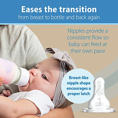 Dr. Brown’s Natural Flow® Anti-Colic Options+™ Narrow Glass Baby Bottles, 2-Pack, 8 oz/250 mL ( Packaging May Vary )