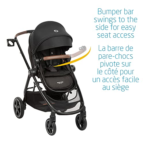Maxi-Cosi Zelia Max 5-in-1 Modular Travel System, Carraige mode, Reversible toddler seat, Use from birth, Mico infant car seat (included), Polished Pebble