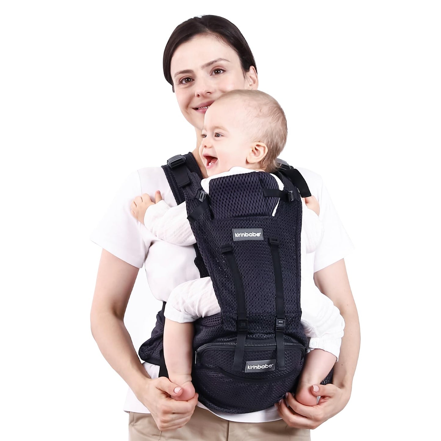 Baby Carrier with Hip Seat, Detachable 2-in-1 Baby Waist Stool Carrier with Adjustable Shoulder Straps and Storage Bag, Suitable for Babies, Newborns and Toddlers