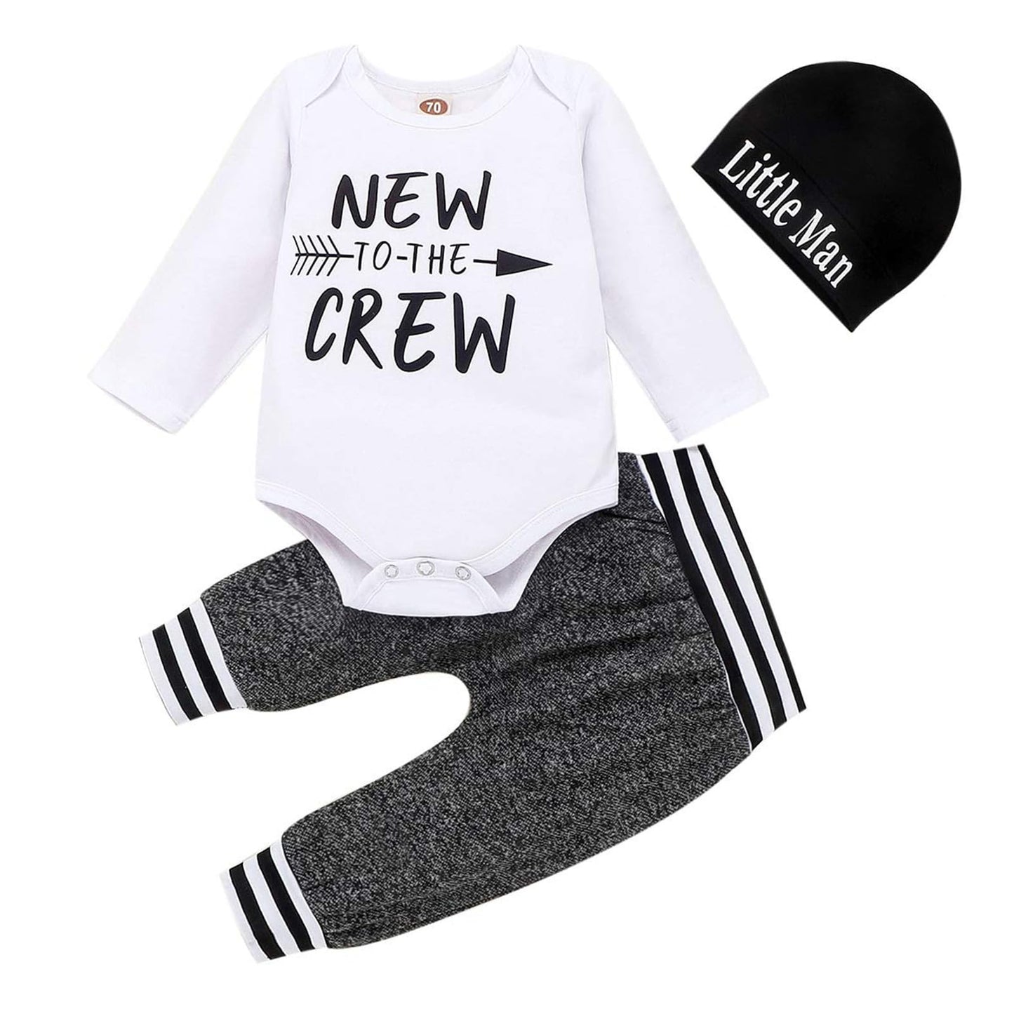 Trsenvrml Infant Baby Boy Set Newborn Clothes Long Sleeve Letter Print Romper + Camouflage Pants + Hat 3 Piece Outfit