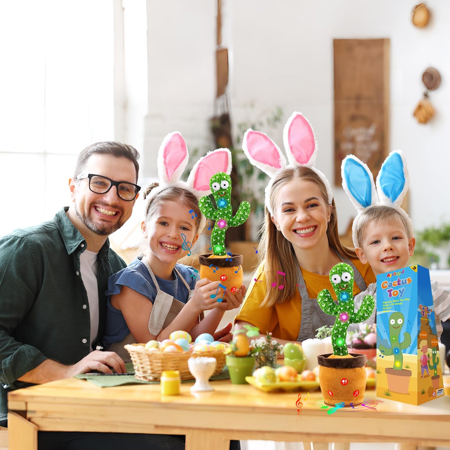 Ayeboovi Dancing Talking Cactus Baby Toy, Mimicking Recording Toy Repeats What You Say, Singing 120 Songs Toddler Toys Gifts for Valentine's Day Easter for Kids Autism Toys for 3 4 5 6+ Year Olds