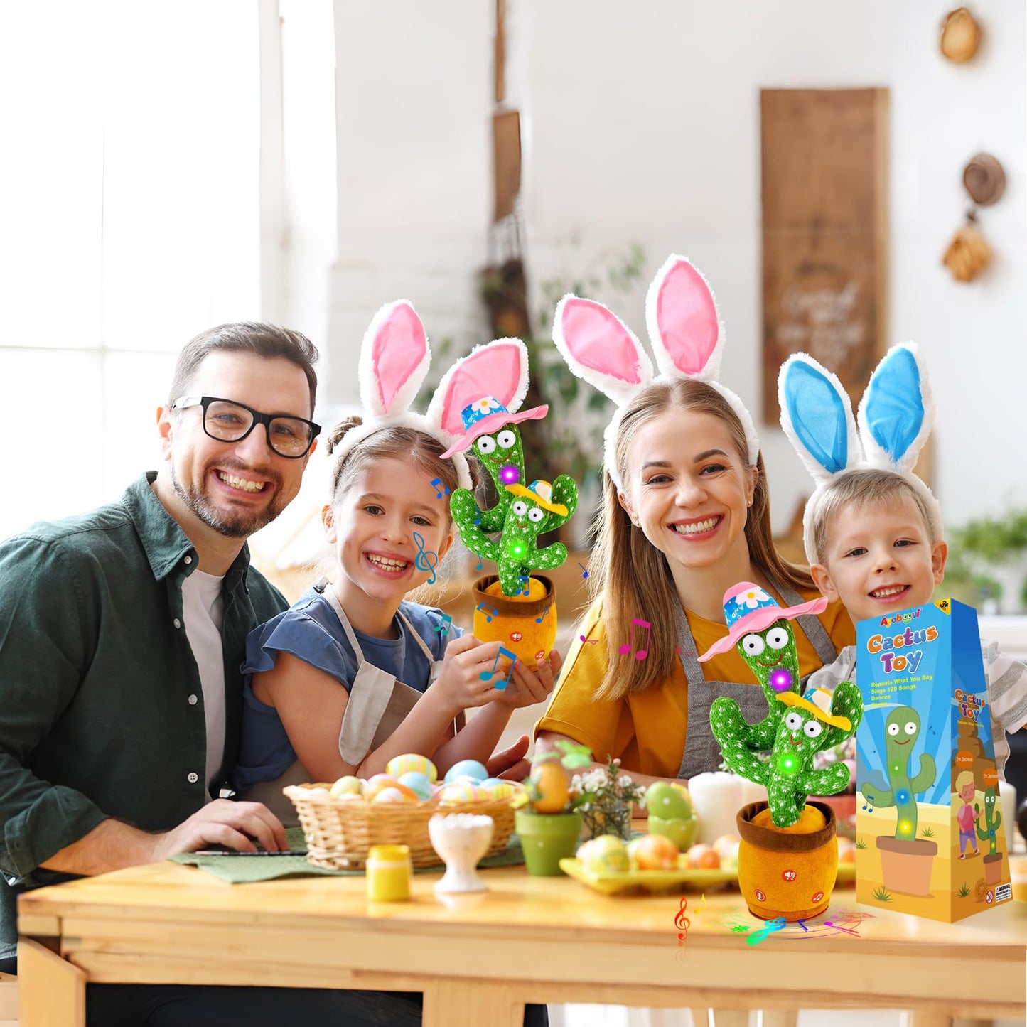 Ayeboovi Dancing Talking Cactus Baby Toy, Mimicking Recording Toy Repeats What You Say, Singing 120 Songs Toddler Toys Gifts for Valentine's Day Easter for Kids Autism Toys for 3 4 5 6+ Year Olds