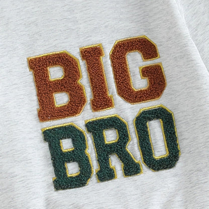 Ouliycoqi 3Pcs Toddler Big Brother Lilttle Bro Baby Long Sleeve Contrast Color Pants Sweatshirt Socks Fall Winter Sets