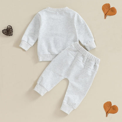 Ouliycoqi 3Pcs Toddler Big Brother Lilttle Bro Baby Long Sleeve Contrast Color Pants Sweatshirt Socks Fall Winter Sets