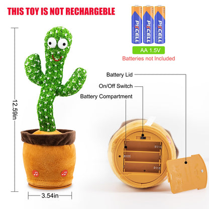 Ayeboovi Dancing Talking Cactus Baby Toy, Mimicking Recording Toy Repeats What You Say, Singing 120 Songs Toddler Toys Gifts for Valentine's Day Easter for Kids Autism Toys for 3 4 5 6+ Year Olds