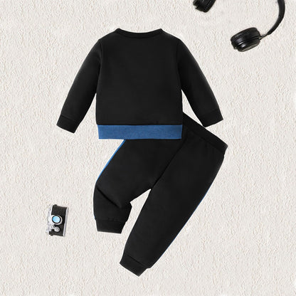 Ouliycoqi 3Pcs Toddler Big Brother Lilttle Bro Baby Long Sleeve Contrast Color Pants Sweatshirt Socks Fall Winter Sets