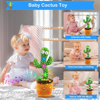 Ayeboovi Dancing Talking Cactus Baby Toy, Mimicking Recording Toy Repeats What You Say, Singing 120 Songs Toddler Toys Gifts for Valentine's Day Easter for Kids Autism Toys for 3 4 5 6+ Year Olds