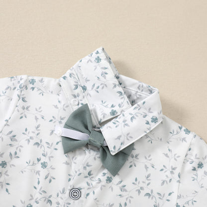 YALLET Baby Boy Clothes Suit 0-18 Months Infant Boy Gentleman Outfits, Dress Shirt+Bowtie+Vest+Pants Set Wedding Party Suits