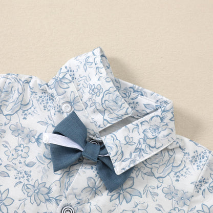 YALLET Baby Boy Clothes Suit 0-18 Months Infant Boy Gentleman Outfits, Dress Shirt+Bowtie+Vest+Pants Set Wedding Party Suits